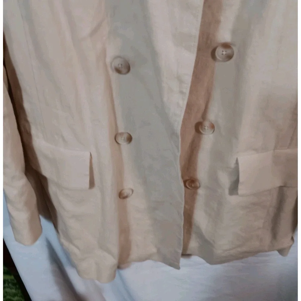 Vtg Free People S Blazer Olivia Oversized Retro Linen Blend Casual Coat READ
